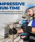 20V Brushless Impact Wrench Kicks 670 Ft Lbs Of Nut Breaking Torque At 2200 RPM Across Four Speeds As A Rugged Cordless Impact Gun in use.