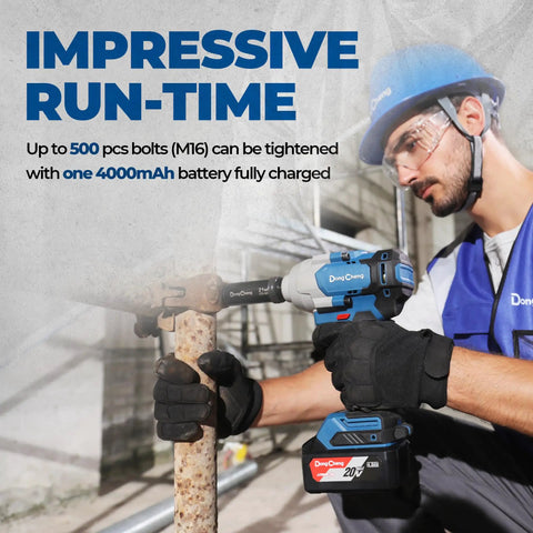 20V Brushless Impact Wrench Kicks 670 Ft Lbs Of Nut Breaking Torque At 2200 RPM Across Four Speeds As A Rugged Cordless Impact Gun in use.