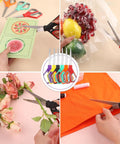 18 Pack 8 Inch All Purpose Heavy Duty Scissors For Office And School With Colorful Rubber Handles In Purple Green Yellow Orange Red Black Sharp Durable Blades For Precise Clean Cuts Great For Crafts Paperwork And Homework used on paper, fabric, flowers, and plastic