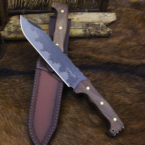 Beefy Fixed Blade Knife With Sheath For Outdoor Hunting Camping And Survival And EDC 6mm thick full tang 21cm blade with sheath