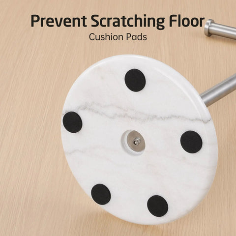 Base of Freestanding Toilet Paper Holder With Unique Marble Base Modern Brushed Stainless Steel Stand, showing cushion pads