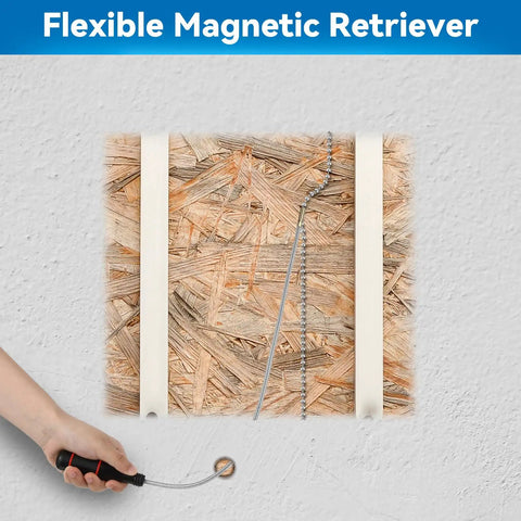 Wet Noodle Flexible Magnetic Pickup Tool With Fish Chain Handy Retrieval Hook For Tight Spaces And Wiring Through Walls Expandable Magnetic Retriever For Grabbing Metal Objects And Small Items