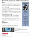 High Volume Bank Note Sorter And Counter With Two Pocket Currency Discriminator, model features and specifications.