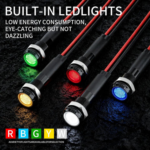 Built-in LED lights in RGBYW colors