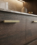 Dope Champagne Bronze Zinc Alloy Cabinet Handles 5 Inch Hole Center Striped Decor Cabinet Pulls For Kitchen And Bedroom Pack Of 6