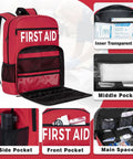 Fully Stocked All In One First Aid Kit Backpack With 400 Pieces Of Survival Gear For Car Travel Home And Camping Gauze Ice Packs Emergency Blanket Bandages Tourniquet First Aid Manual And More