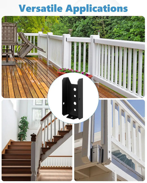Heavy Duty 2x4 Fence Brackets For Wood Posts 80 Pack Black Deck Railing Brackets For Two By Four Posts 1.2mm Thick Steel Screws Not Included Built Tough For Fences And Deck Railings