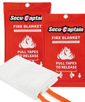 Must Have Emergency Fire Blanket For Home And Kitchen Two Pack 40 By 40 Inches with red packaging and white fiberglass material