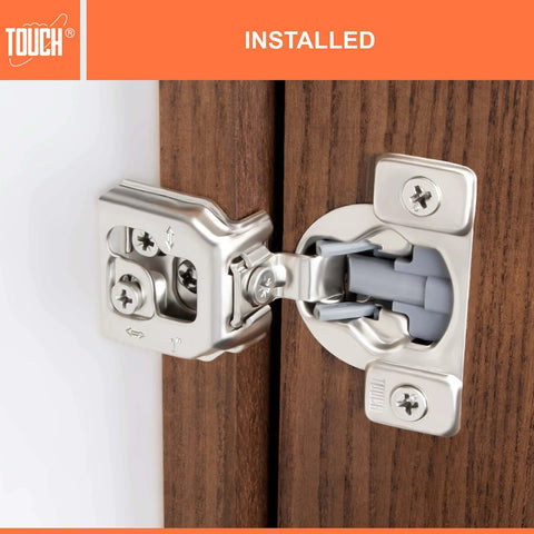 Soft Close Concealed Cabinet Hinges for Face Frame Cabinets 1 Inch Overlay 3D Adjustable with Screws Quiet Kitchen Door Hinge Set installed