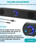 USB A Powered Computer Speakers For Desktop And Laptop, Dope Wired Stereo PC Speakers With 3.5mm Aux Jack, No Bluetooth