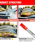 Heavy Duty 11,000 Lbs Come Along Winch With 12 Ft Steel Cable And 3 Hooks product structure details