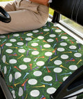 Hella Comfy Golf Cart Seat Covers Smooth Daily Ride with golf tee pattern on durable seat cover for two seater.