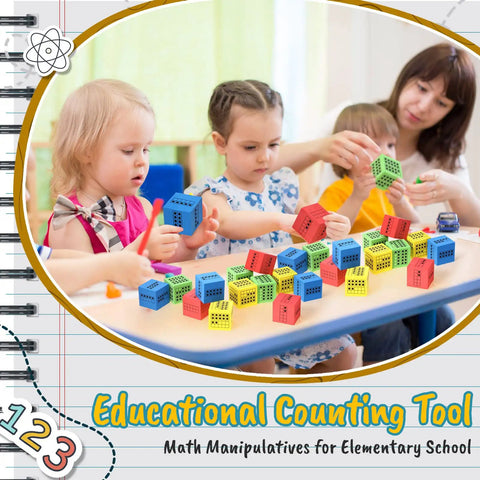 Children using Ten Frame Foam Dice Set For Classroom Math 20 Colorful 2 Inch Dice In Red Green Blue Yellow For Subitizing Counting