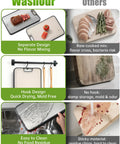 Two In One Titanium Cutting Board For Kitchen With Double Sides, showing food separation and cleaning features.