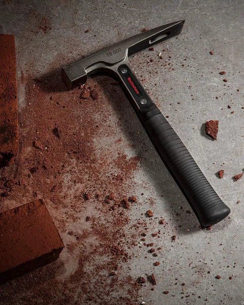 Beefy Bricklayer Hammer With Right Angle Chisel For Safe Brick Splitting, I Beam Steel Shaft For Tough Durability, Rust Proof Aluminum