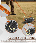 Beast Heavy Duty 18 Inch Manual Lawn Aerator Roller with 49 Inch Adjustable Handle Spike Aerator for deep soil penetration.