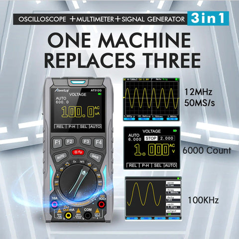 All In One Handheld Oscilloscope And Multimeter With Built In Signal Generator 12MHz Bandwidth 50MSa Per Second Sampling Voltage Tester