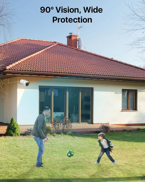 2MP 1080p Outdoor And Indoor Security Camera With Hybrid 4-In-1 CVI TVI AHD And Analog CVBS on house wall