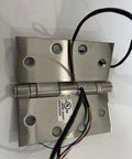 4 Wire Stainless Steel Electrified Hinges 4.5 Inch Square Corner 3.5mm Thick UL Approved with wires and corrosion-resistant finish