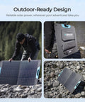 Portable 100 Watt Solar Panel With Kickstands for Camping And Off Grid Power Stations 25 Percent Efficient N Type Cell Tech