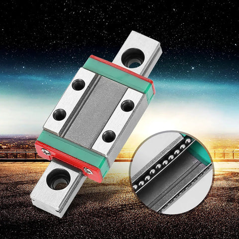 9mm Miniature Linear Rail with Bearing Steel Block for Mini Rail Systems, showcasing ball retainer design and lubrication system