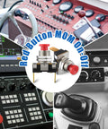Marine Boat Horn Button Switch 12V 24V Dual Voltage SPST Momentary Red Push On Off Button With Screw Terminals