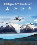 Lightweight Foldable GPS Drone With 4K EIS Camera Under 249g flying over mountainous landscape showcasing 4KM FPV feature.
