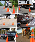 Four Pack 28 Inch Collapsible Traffic Cones With Reflective Collar For Road Parking And Driving Practice, Pop Up Safety Markers