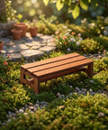 3 Piece Tiny Miniature Wooden Bench Set For Dollhouses 1 12 Scale Park Chairs Craft Wood Accessories For Fairy Gardens Photo Backdrops Bonsai Landscaping And Scenic Displays on grass