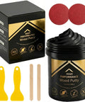 Black Wood Filler Paste Kit High Performance Wood Hole Filler For Cracks And Dings Paintable Stainable Sandable Quick Drying