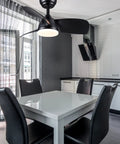 Black Ceiling Fan With Lights And Remote 28 Inch Modern Ceiling Fan With Quiet DC Motor in a modern kitchen.