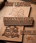 Leather Beveling Tools And Stamp Set With Alloy Steel Precision Heads, pro grade carving kit with 3D flower design on leather.