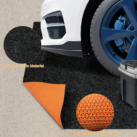 Heavy Duty Oil Spill Mat For Garage Floors 64 By 32 Inches With Rubber Backing Absorbent Pad Under Car Protection Tackle All Spills