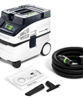 CT 15 Dust Extractor with HEPA Filtration, Auto Start, accessories including hose, nozzles, and dust bag set, 15L capacity