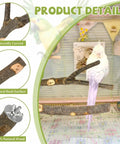 Straight Up Natural Wood Bird Perch Stand Set Five Piece Untreated Branches For Bird Cages with naturally curved perch and natural bark surface.