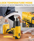 Cordless Heat Gun With Dual Temperature Modes 1022F And 572F, Fast Heating Hot Air Gun, no battery included, pipe application