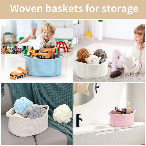 Medium Woven Cotton Rope Basket Empty Diy Gift Hamper Super Sturdy Organizer Hella Versatile Storage Crate For Birthdays And Easter Showers Totally Awesome Home Decor