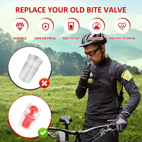 Silicone Bite Valve Replacement Nozzles Four Pack For Osprey Hydration Bladders Hydraulics Reservoir Red Valve Sheaths Also Compatible With CamelBak And Nathan Hydration Packs Durable Easy Fit Valve Covers