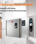 9KW 240V Tankless Water Heater Heating Element Replacement For EcoSmart Eco 18 24 27 36 Electric Models With New Rubber Ring And Easy Install For Efficient Hot Water On Demand, showing compatible units and parts.