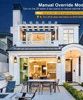 Outdoor Motion Sensor Porch Light In Oil Rubbed Bronze illuminating white house at night