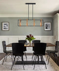 4 Light Farmhouse Pendant Lights For Kitchen Island Rustic Metal Rectangle Pendant Lighting Chandelier Style Cozy Vibe