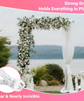Wedding arch with flowers using 12 Pack Balloon Arch Clips 3.5 Inch Clear Clips for Backdrop Stands, Transparent Spring Clamps