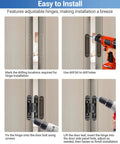 Upgraded Invisible Door Hinges 2 Pack Black 6 Inch Concealed Hidden Hinges For Doors With 3 Way Adjustable And 180 Degree Swing Copper Support Heavy Duty 88 Lb Load Bearing installation guide