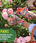 Six Pairs Women Gardening Gloves With Breathable Rubber Coated Grip Thorn Proof And Cut Resistant For Outdoor Work Multi Purpose Garden Gloves In Six Color Options used for pruning roses.