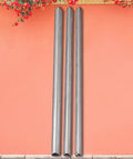 Three sections of Purple Martin Birdhouse Tri Tel Mounting Pole 12 Foot Telescoping Aluminum Pole leaning against wall