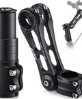 Adjustable Bike Stem Riser For Comfort And Angle Adjustment Universal 31.8Mm Stem With 28.6Mm Fork Extender in black matte finish