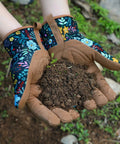 Women's Gardening Gloves With Thorn Proof Puncture Resistant Leather, Breathable Microfiber Back, Durable for Weeding