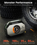 Vortex S7 Cordless Tire Inflator For Heavy Duty Vehicles With 160 PSI Portable Air Compressor near SUV tire
