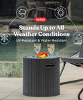 Cool Side Table And Ice Chest Storage 3 In 1 Backyard Patio Table With Insulated 10.3 Gallon Ice Bucket, graphite, poolside.