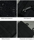 Close-up of EDC Pouch Organizer for Men with 3 Slots, 2 Zipper Pockets, 1 Phone Pocket, and 1 Multi Tool Slot, showing 500D material and YKK zippers.
